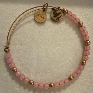 Alex and Ani Gold and Pink Beaded Bracelet